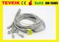 EKG মেশিনের জন্য 10 Leadwire Schiller DB 15pin ECG Cable এর মেডিকেল ফ্যাক্টরি মূল্য, রোধ ছাড়া AHA স্ন্যাপ করুন