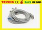 EKG মেশিনের জন্য 10 Leadwire Schiller DB 15pin ECG Cable এর মেডিকেল ফ্যাক্টরি মূল্য, রোধ ছাড়া AHA স্ন্যাপ করুন