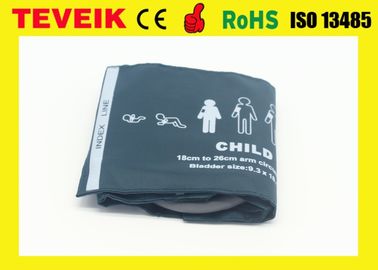 ডাবল পায়ের পাতার মোজাবিশেষ, আর্ম cir18-26cm, নাইলন উপাদান সঙ্গে পুনর্বহাল শিশু চিকিত্সা / শিশু NIBP কফ