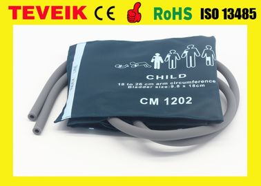 ডাবল পায়ের পাতার মোজাবিশেষ, আর্ম cir18-26cm, নাইলন উপাদান সঙ্গে পুনর্বহাল শিশু চিকিত্সা / শিশু NIBP কফ