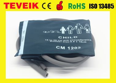 ডাবল পায়ের পাতার মোজাবিশেষ, আর্ম cir18-26cm, নাইলন উপাদান সঙ্গে পুনর্বহাল শিশু চিকিত্সা / শিশু NIBP কফ